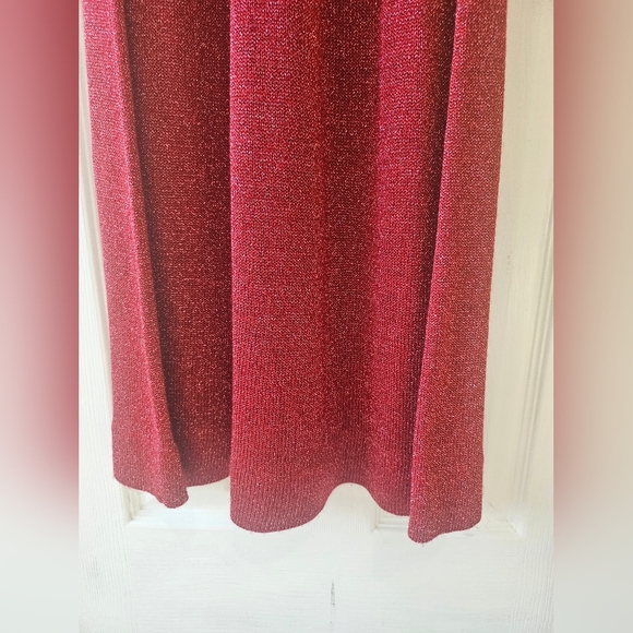 Vintage 70s Wenjilli cranberry metallic maxi dress - Picture 7 of 8
